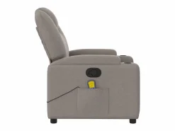 Sillón de salón | Silla | Sillón de masaje reclinable de tela gris taupé SHL6800 Topo Best