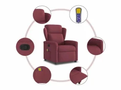Sillón De Masaje|Sillón de salón | Silla | Sillón de masaje reclinable de tela color vino tinto SHL9983