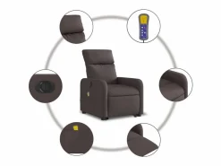 Sillón de salón | Silla | Sillón masaje eléctrico reclinable elevable tela marrón oscuro SHL8888 Marru00f3n Clearance