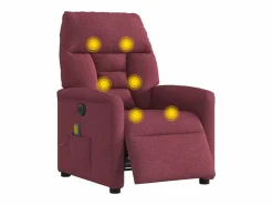 Sillón de salón | Silla | Sillón de masaje reclinable eléctrico tela tinto SHL7418 Rojo New