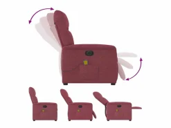 Sillón de salón | Silla | Sillón de masaje reclinable eléctrico tela tinto SHL7418 Rojo New