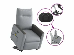 Sillón de salón | Silla | Sillón de masaje reclinable de pie de tela claro SHL4103^ Sale