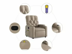 Sillón de salón | Silla | Sillón de masaje reclinable cuero sintético color capuchino SHL6533 Marru00f3n Online