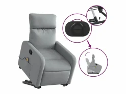 Sillón de salón | Silla | Sillón de masaje reclinable de pie de tela claro SHL5008 Gris Hot