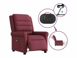 Sillón de salón | Silla | Sillón de masaje reclinable eléctrico tela tinto SHL7837 Rojo Online