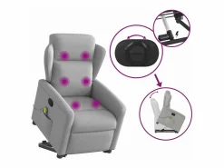 Sillón de salón | Silla | Sillón de masaje reclinable de pie de tela nube SHL7347^ Sale