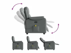 Sillón de salón | Silla | Sillón de masaje reclinable de tela gris oscuro SHL8546^ Outlet