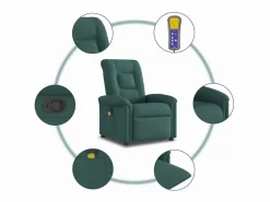 Sillón de salón | Silla | Sillón de masaje reclinable de tela verde oscuro SHL2651 Verde pino Hot