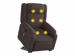 Sillón de salón | Silla | Sillón masaje eléctrico reclinable elevable tela marrón oscuro SHL5431^ Outlet