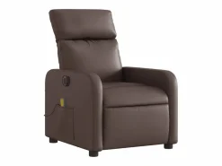 Sillón de salón | Silla | Sillón de masaje reclinable eléctrico cuero sintético marrón SHL8670^ Hot