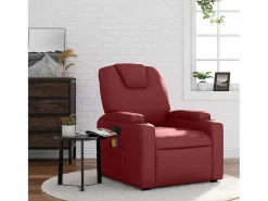 Sillón de salón | Silla | Sillón de masaje reclinable cuero sintético tinto SHL8457 Rojo