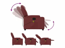 Sillón de salón | Silla | Sillón de masaje reclinable cuero sintético tinto SHL8457 Rojo