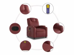 Sillón de salón | Silla | Sillón de masaje reclinable cuero sintético tinto SHL8457 Rojo