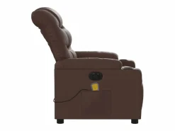 Sillón de salón | Silla | Sillón de masaje reclinable eléctrico cuero sintético marrón SHL5281 Marru00f3n Online