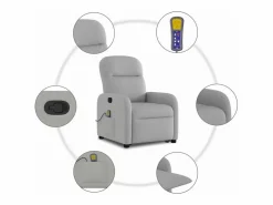 Sillón de salón | Silla | Sillón de masaje reclinable de pie de tela nube SHL7504 Gris Hot