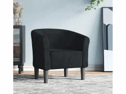 Sillón de salón | Silla de relax | Sillón de terciopelo SHL8751 Negro Outlet