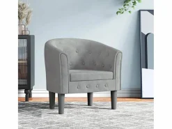 Sillón de salón | Silla de relax | Sillón de terciopelo claro SHL3525 Gris Online