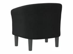Sillón de salón | Silla de relax | Sillón de tela negra SHL9873^ New
