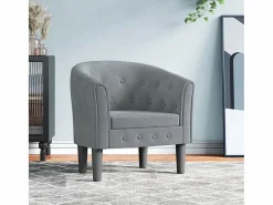 Sillón de salón | Silla de relax | Sillón de terciopelo gris oscuro SHL2547^ New