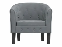 Sillón de salón | Silla de relax | Sillón de terciopelo gris oscuro SHL2547^ New