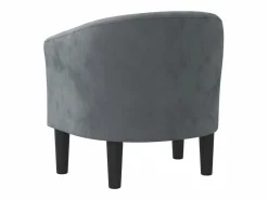 Sillón de salón | Silla de relax | Sillón de terciopelo gris oscuro SHL2547^ New