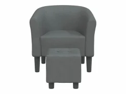 Sillón de salón | Silla de relax con taburete tela gris oscuro SHL7878^ Discount