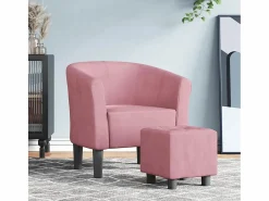 Sillón de salón | Silla de relax con taburete terciopelo SHL8216^