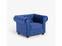 Sillón de salón de estilo clásico Chesterfield de terciopelo Coventry - Marino^AHD Hot