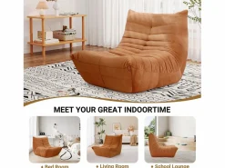 DripeX Sillón Escandinavo|Sillón de sillón marrón en la oruga marrón - base profunda 62 cm - 80x85x84cm