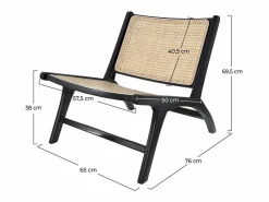 Rendez-Vous Déco Sillón De Mimbre|Sillón de teca negra y ratán natural - Kilka