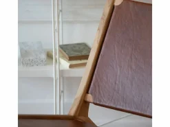 Sillón de teca y cuero marrón liso - Kuna^Rendez-Vous Déco Sale