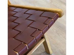 Sillón de teca y cuero tejido marrón - Kuna^Rendez-Vous Déco Sale
