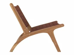 Sillón de teca y cuero tejido marrón - Kuna^Rendez-Vous Déco Sale