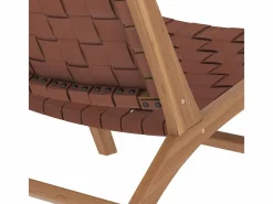 Sillón de teca y cuero tejido marrón - Kuna^Rendez-Vous Déco Sale