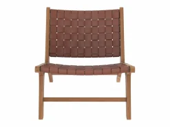 Sillón de teca y cuero tejido marrón - Kuna^Rendez-Vous Déco Sale