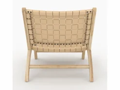 Rendez-Vous Déco Sillón de teca y cuero trenzado - Kuna Beige Hot