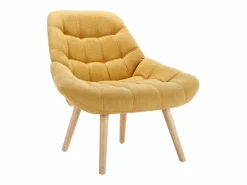 Vente-unique Sillón de tela amarillo estilo escandinavo capitoné LUOSTO Mostaza Best