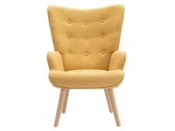 Vente-unique Sillón|Sillón Escandinavo|Sillón de tela mostaza capitoné. Estilo escandinavo. VATELY