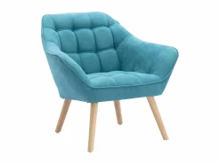 Vente-unique Sillón de tela azul acolchado. Estilo escandinavo. CASERTA Azul turquesa New