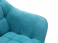 Vente-unique Sillón de tela azul acolchado. Estilo escandinavo. CASERTA Azul turquesa New