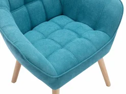 Vente-unique Sillón de tela azul acolchado. Estilo escandinavo. CASERTA Azul turquesa New