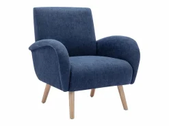 Vente-unique Sillón de tela estilo contemporáneo MAZARONE Azul Sale