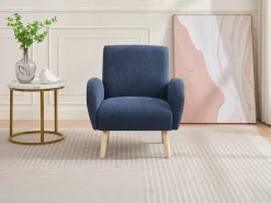 Vente-unique Sillón de tela estilo contemporáneo MAZARONE Azul Sale