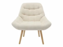 Vente-unique Sillón|Sillón Escandinavo|Sillón de tela estilo escandinavo capitoné LUOSTO