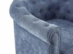 Vente-unique Sillón de tela color forma mítica CHESTERFIELD Azul Hot
