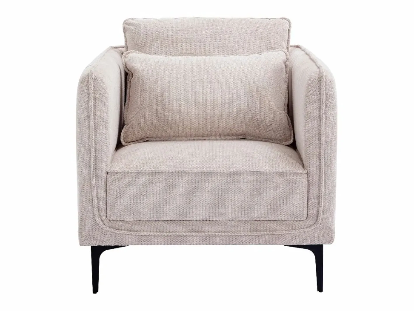Vente-unique Sillón de tela color estilo contemporáneo TORMELDA Beige Discount