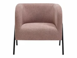 Vente-unique Sillón de tela color con patas de acero BLINODA Rosa Online