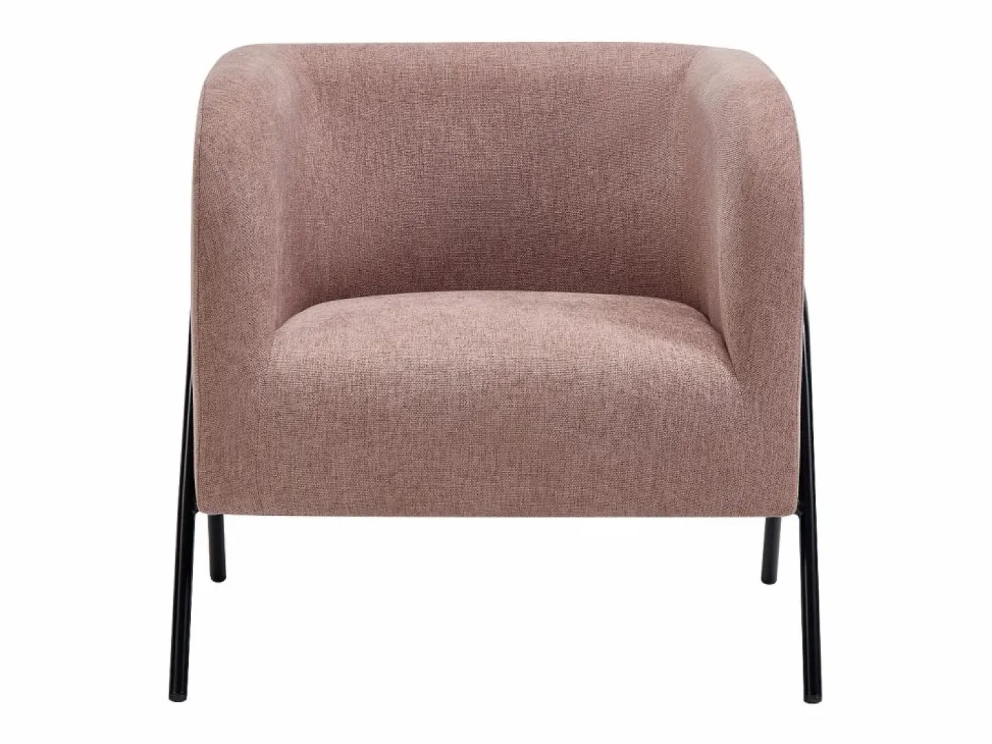 Vente-unique Sillón de tela color con patas de acero BLINODA Rosa Online