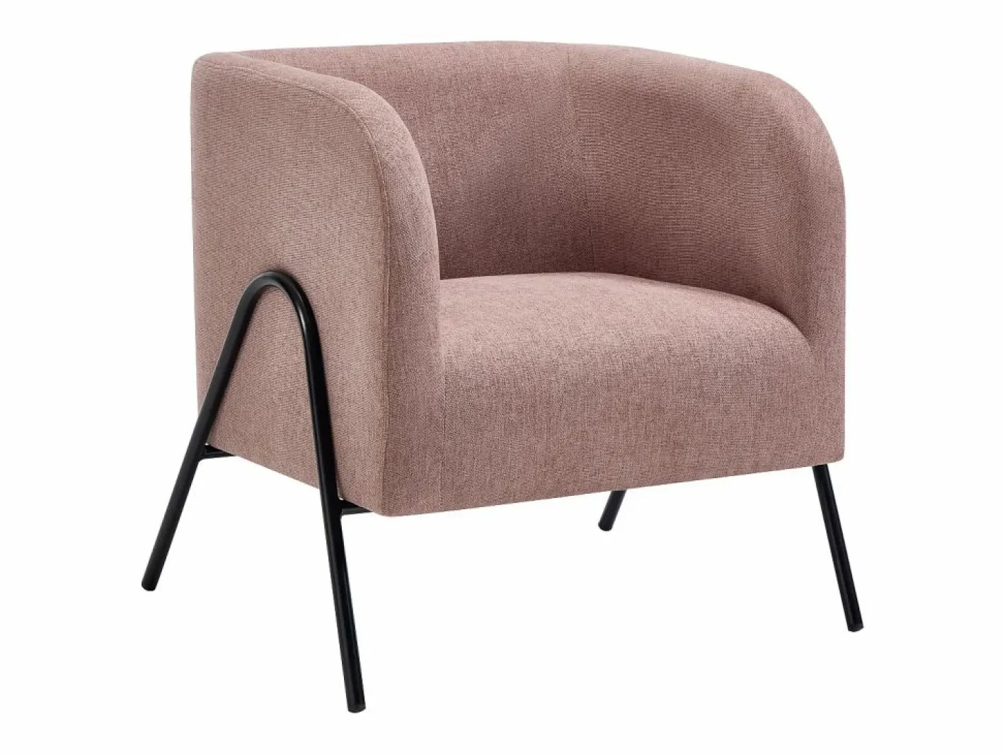 Vente-unique Sillón de tela color con patas de acero BLINODA Rosa Online