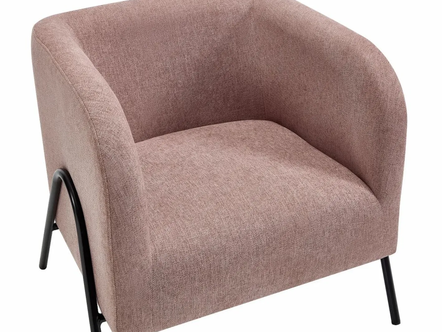 Vente-unique Sillón de tela color con patas de acero BLINODA Rosa Online